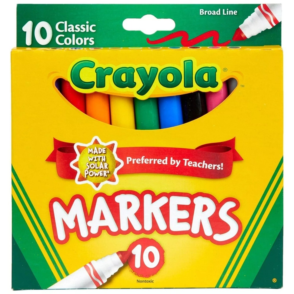 Crayola Broad Line Markers Classic Colors 10 Ct | Kids School Supplies | NEW